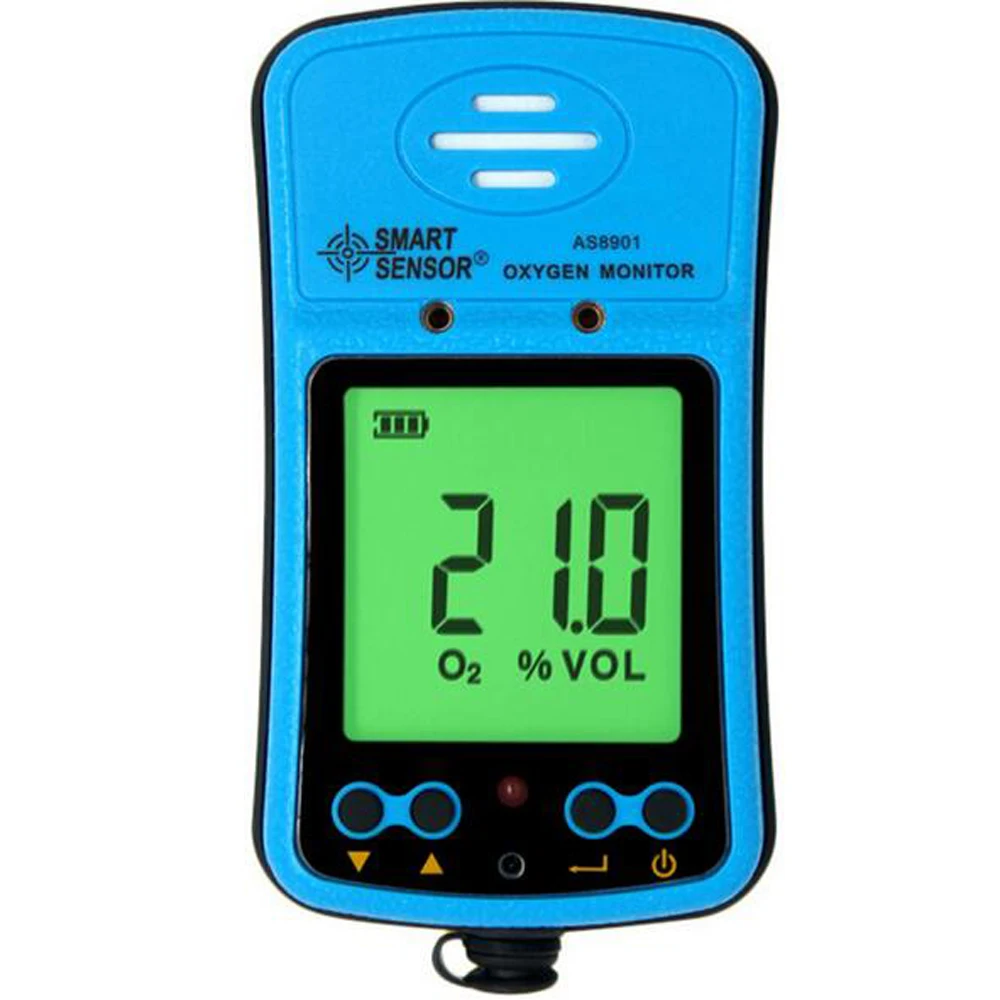 

Handheld Oxygen Monitor O2 Gas Detector Analyzer 0-30%VOL Smart Sensor AS8901
