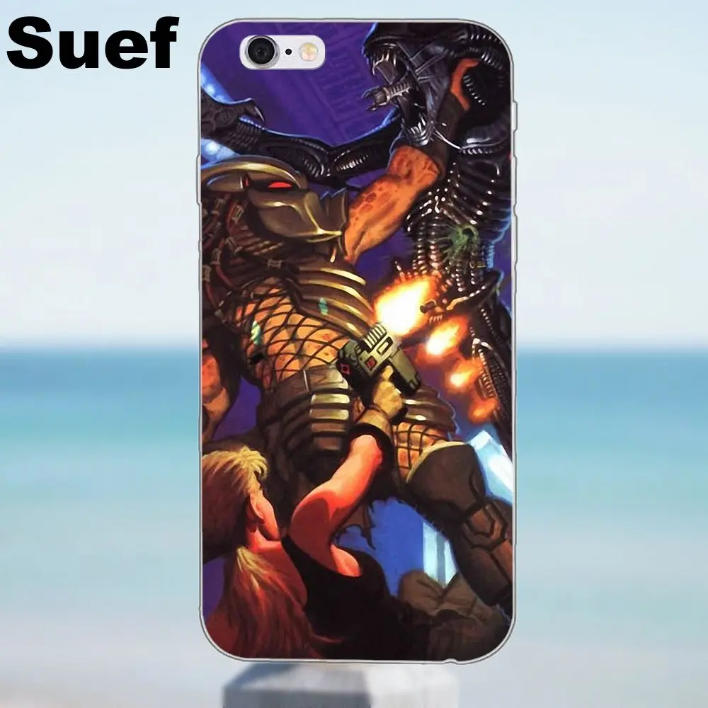 Alien Vs Predator Avp Hunter Мягкая Мода для iPhone X 4 4S 5 5S 5C SE 6 6S 7 8 Plus Samsung Galaxy J1 J3 J5 J7 A3 A5 2016 2017 |