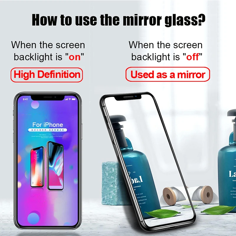 Зеркальное Защитное стекло для iPhone x xs max xr tremp защитная пленка 10 s 10x sx rx закаленное