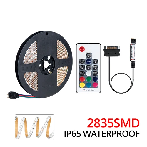 2835 IP65 KIT Интерфейс питания SATA Rgb Светодиодная лента 5 м с РЧ контроллером Светодиодная лента Водонепроницаемая 5050 2835 Диодная лента полный комплект для ПК чехол для компьютера - Испускаемый цвет: 2835 IP65 KIT