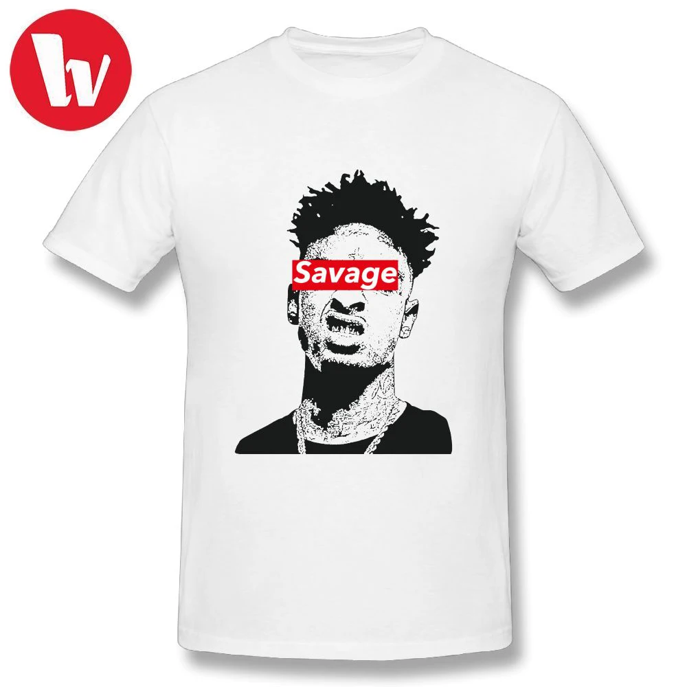 21 Savage Футболка с принтом Для мужчин футболка короткими руками 100 хлопковые