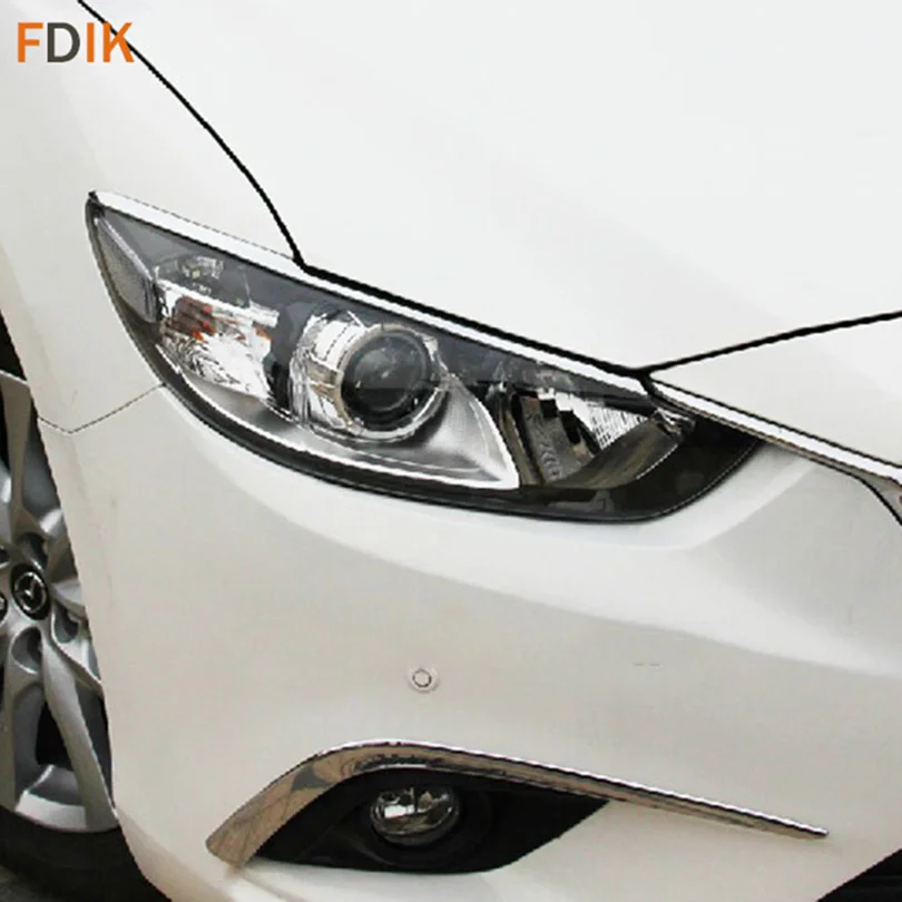 2 шт. хромированные передсветильник для Mazda 6 Atenza M6 2014 2015 2016|trim cover|head light covereyebrow trim |