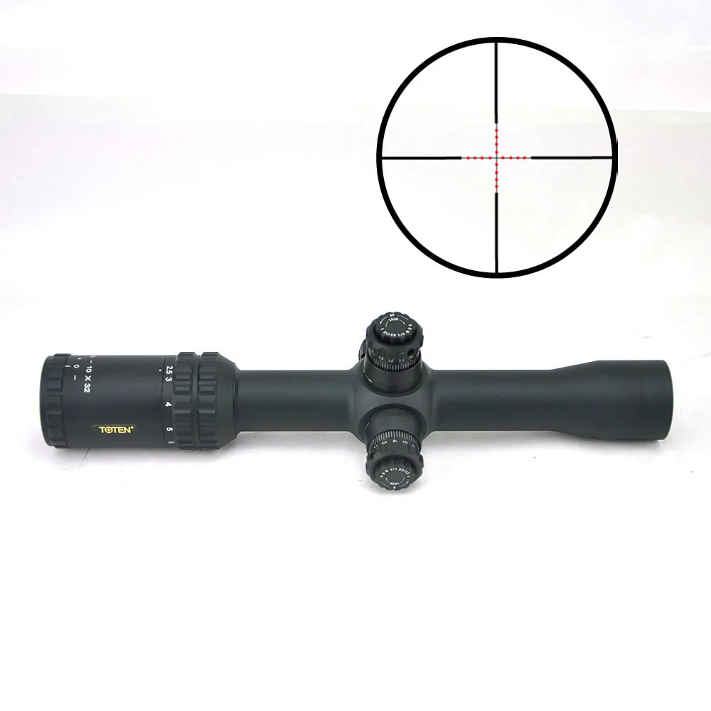 TOTEN 2 5 10x32 Снайперский прицел водонепроницаемый красный Dot. 223. 30 06. 308. 338 Ar15 длинный