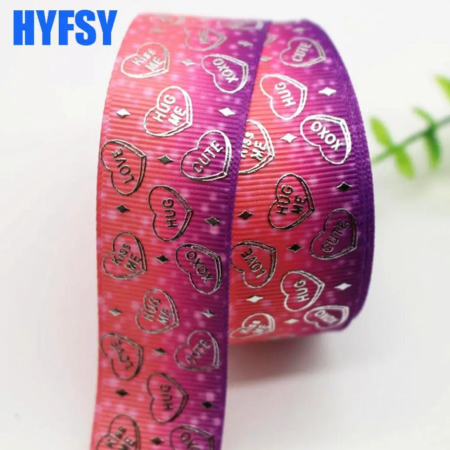 6 Hyfsy10078 1 '25 мм Серебряное сердце ленты 10 ярдов рукоделие Подарочная упаковка головной убор подарочная упаковка бант корсажные ленты - Цвет: 6
