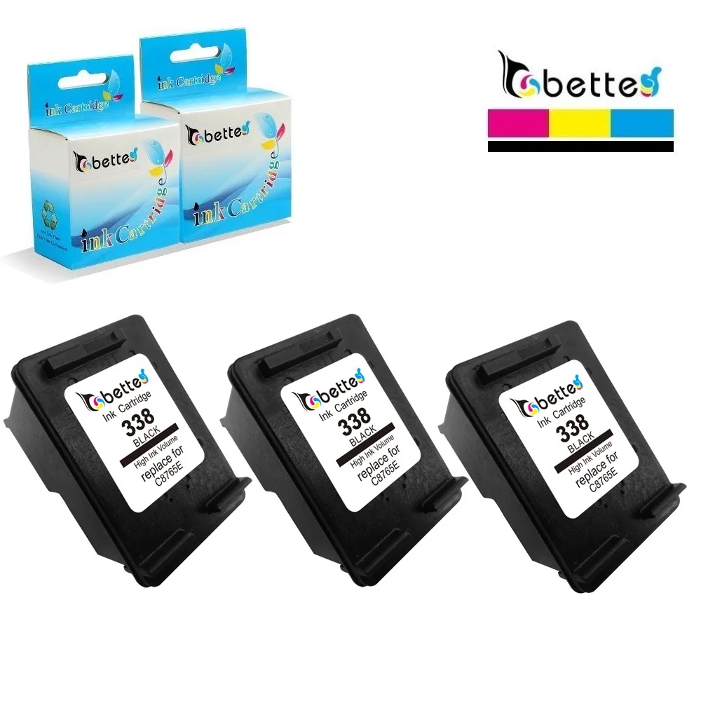 3PK BETTE Замена чернильных картриджей для HP 338 Photosmart C3100 C3110 C3125 C3135 C3175 C3180 C3188 C3190 C3193 C3194