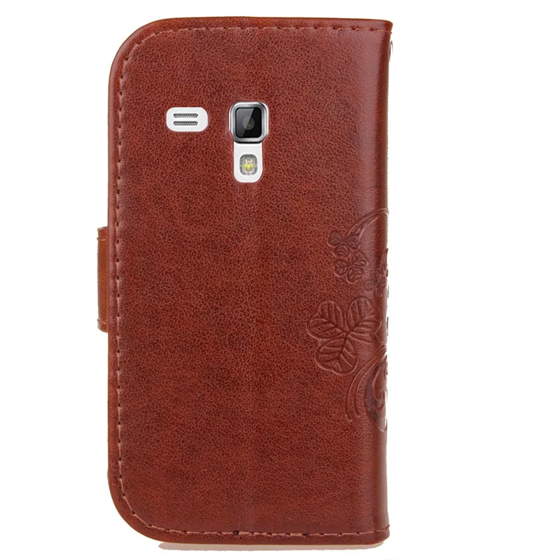Кожаный чехол бумажник с откидной крышкой для Samsung Galaxy S Duos GT S7562 7562 тренд Plus S7580 S7582