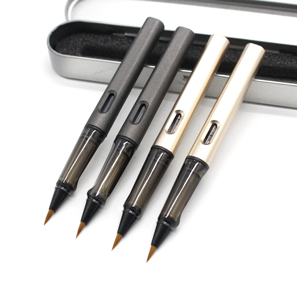 New Plastic Fountain Pen Type Writing Brush Calligraphy Pen Soft Hair Painting Drawing Regular Script Plus Ink With Gift Box