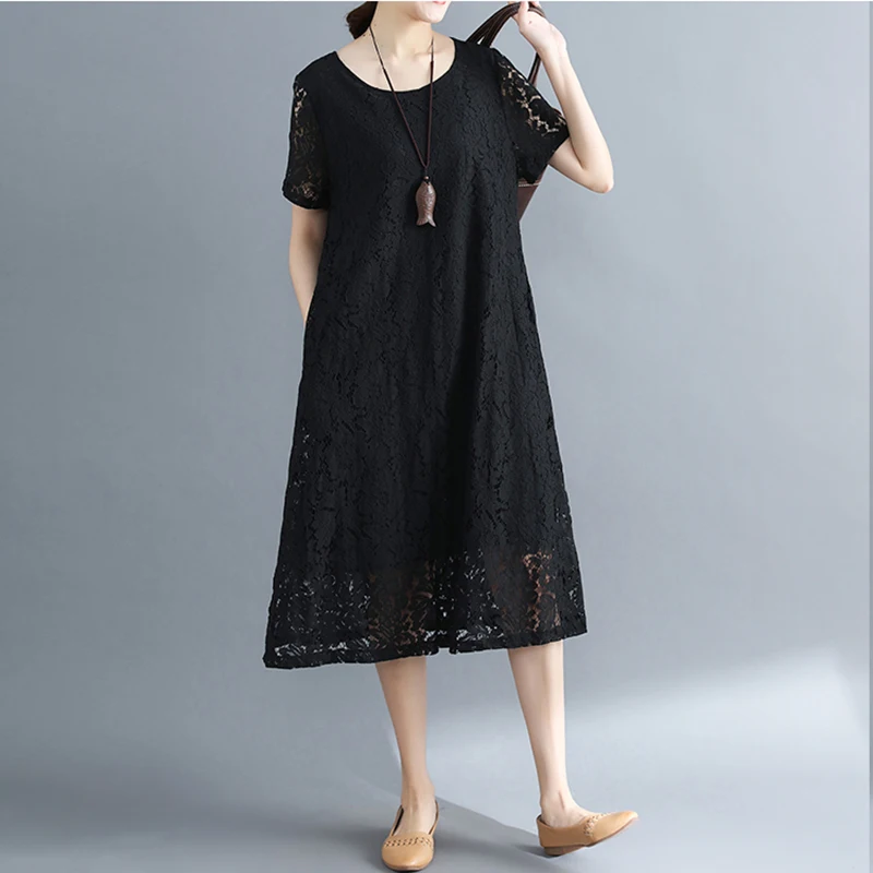 2020 летнее Новое Женское платье свободного покроя большого размера