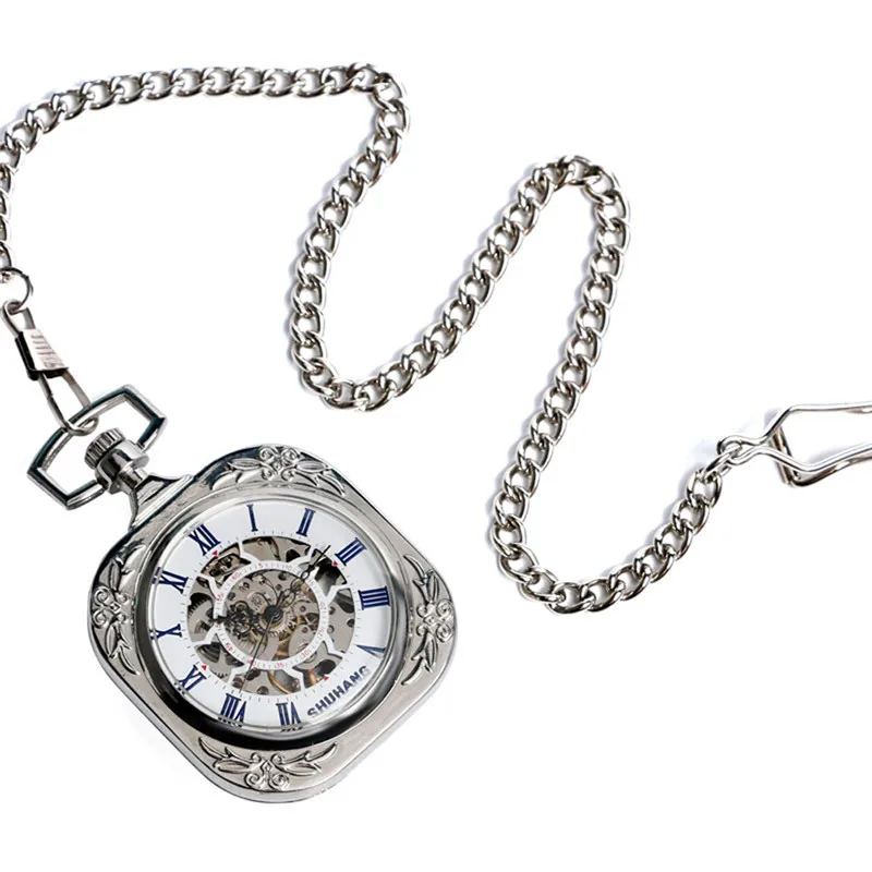 

Top Mechanical Pocket Watch Vintage Half Hunter Roman Numbers Double Tiger Pattern Mechanical Hand Wind Gift for Pocket Watch