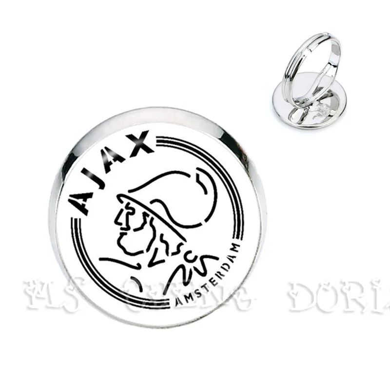 11 Футбольный клуб 16 мм стекло кольца с кабошоном Ajax футбольные лиги логотип футбольный Клубное кольцо для фанатов подарок - Цвет основного камня: 11