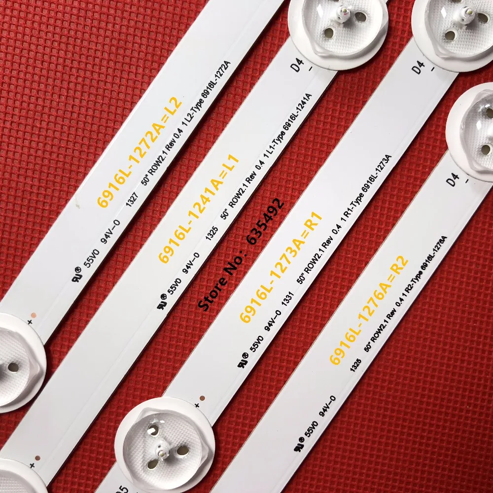 12 шт. (R1 R2 L1 L2) светодиодная лента для подсветки телевизора LG 50 дюймов 50LA6205 50LA6208