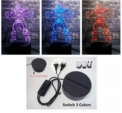 Switch 3 Color Марвел из Мстителей фильм супер герой танос Remote USB дистанционный заряд светодиодный декор стол ночник вечерние настроение Лава праздник ребенок подарок игрушка - Испускаемый цвет: Switch 3 Color