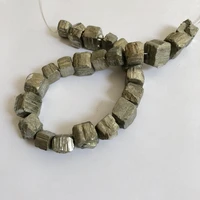 wholesale1 string natural raw crysta pyrite cube stone beads12 13mm for jewelry diy 15 5