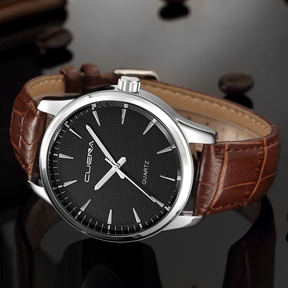 Fashion Men's Date Leather Sport Quartz Noctilucent Wrist Watch Male Clock Casual Watches relogio masculino erkek kol saati A40