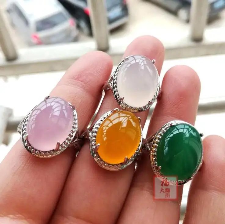 Бесплатная доставка кольцо из халцедона с нефритом И пиатным агатом