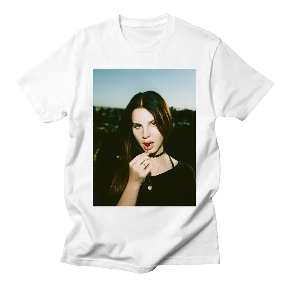 Женская футболка Lana Del Rey, большие размеры, повседневная, женская, свободная, модная, брендовая, уличная, Harajuku, высокое качество, женские футболки для лета - Цвет: white