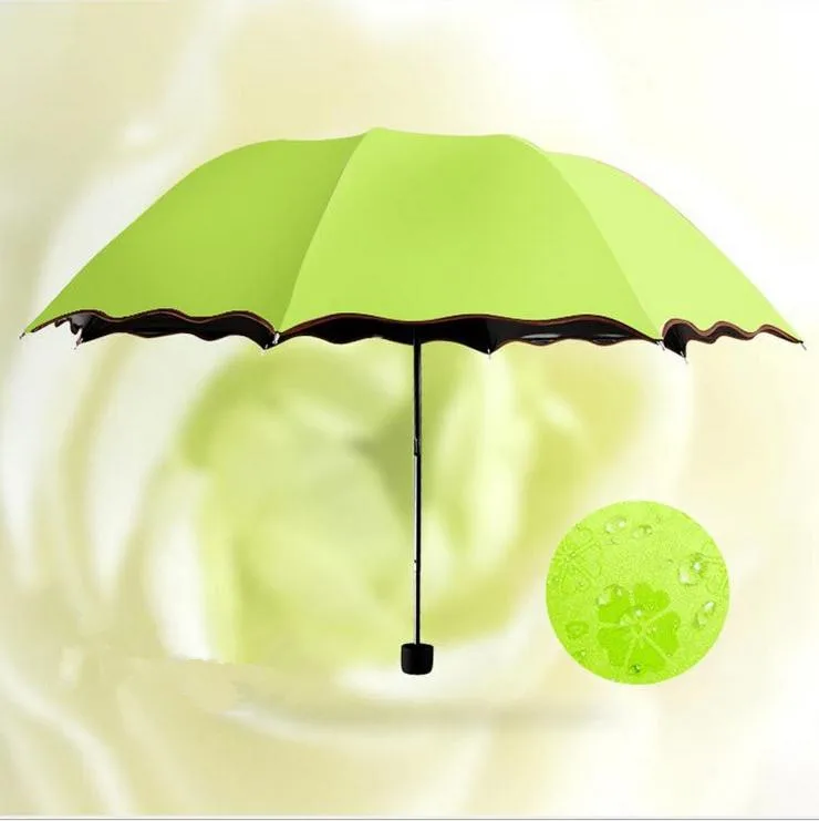 Fruit Green Маленькие туристические зонты с защитой от солнца и дождя, меняющие цвет, подарок для леди, девушки, зонтик от дождя для женщин - Цвет: Fruit Green