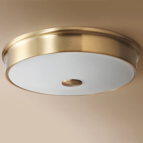 LED modern American copper Golden glass lampshade Ceiling Lights atmospheric home bedroom living room aisle LampsLED modern Amer - Цвет корпуса: F  Small   Dia 32