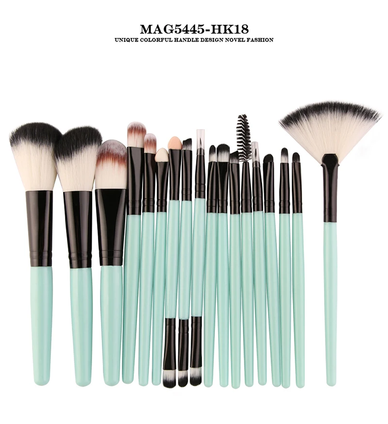 Профессиональные 18 шт. кисти для макияжа Набор инструментов Косметическая Пудра Тени для век основа Румяна Тени для век Кисть для растушевки губ Кисть для макияжа
