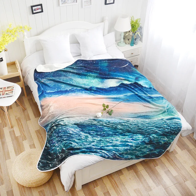 

Night Sky Manta Flannel Blanket Soft Kids Fleece Blankets for Adults Coral Polaire on the Throw for Couch Sofa Cover