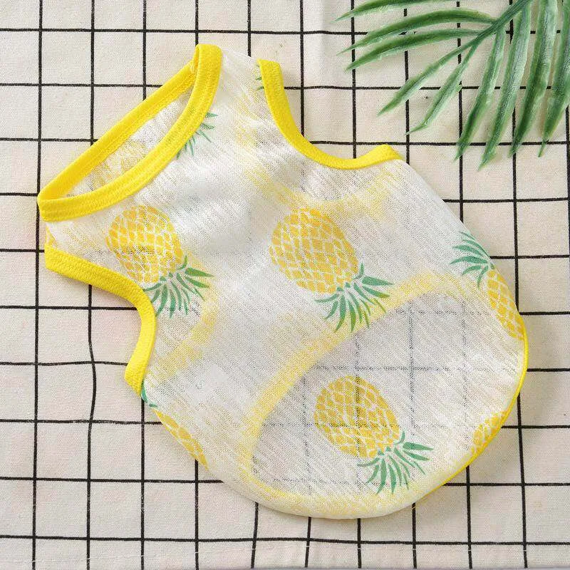 Pineapple Весна и лето Собака охлаждающий жилет для маленьких собак-тцу Мальты Рубашки Щенок Одежда для домашних животных, котов Собаки Футболка Костюмы pechera para пер - Цвет: Pineapple