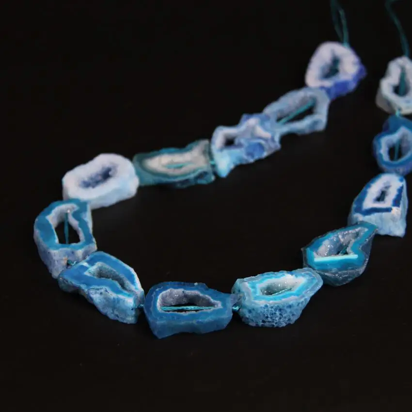 Кулоны Geode Drusy для изготовления ювелирных изделий 13 15 шт./нитка натуральные