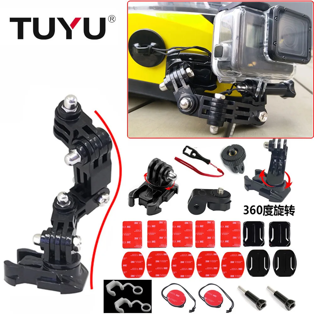 Аксессуары для камеры на шлем TUYU аксессуары GoPro Hero 9 8 7 6 5 4 SJCAM SJ4000 EKEN H9R Yi4k
