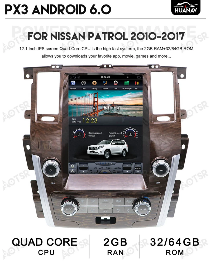 Автомагнитола HUANVA Android 6 0 без DVD проигрывателя GPS навигация для Nissan патруль 2010 2018