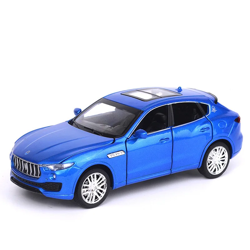 Литой Автомобиль SUV Maserati Levante 1:32 модель автомобиля из металлического сплава моделирование откатные автомобили игрушки для детей Подарки для детей - Цвет: Синий