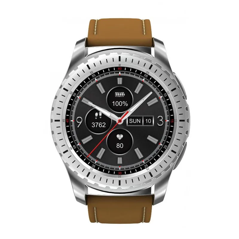 silver brown Смарт-часы KW28 PK samsung gear S3 с поддержкой BT 4,0 WiFi/2G/gps Android одежда MTK2502 фитнес-трекер сердечного ритма для IOS android - Цвет: silver brown