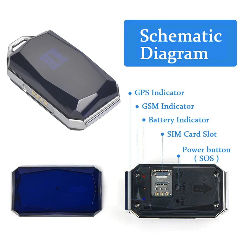 2019 Модный кулон с драгоценным камнем IP67 водонепроницаемый GSM в gps WiFi lbs SOS Мини