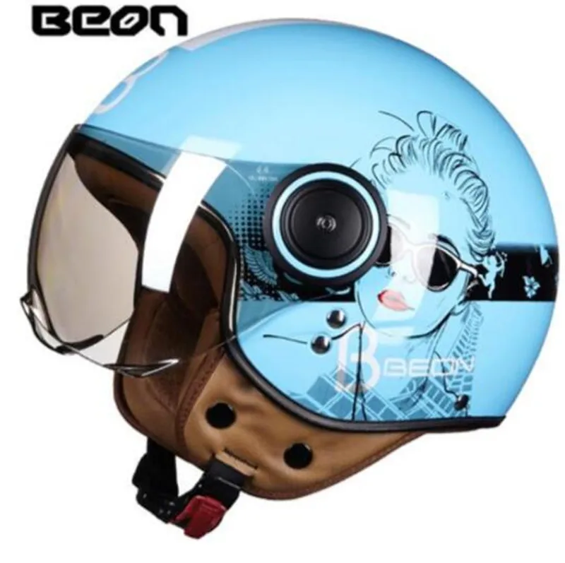 BEON мотоциклетный шлем Chopper 3/4 с открытым лицом винтажный Moto Casque Casco Capacete для мужчин
