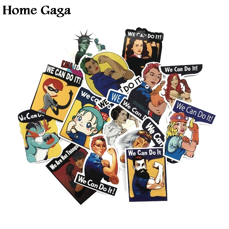 Homegaga 14 шт. феминистские женщины мы можем сделать это украшения наклейки для ноутбука скрапбукинг украшения Стайлинг виниловая наклейка Cool D1399