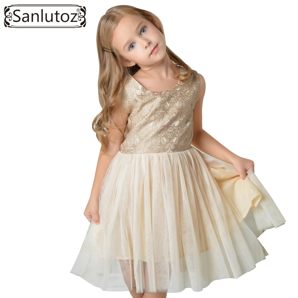 Sanlutoz Princess Girl Dress 2017 Toddler Children Clothing Luxury Kids Clothes Wedding Party Holiday Christmas | Детская одежда и