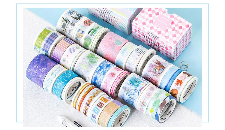 4 шт./упак. красочные лесной звезда цветы основные декоративная лента Washi DIY Скрапбукинг малярный скотч Школа канцелярских товаров