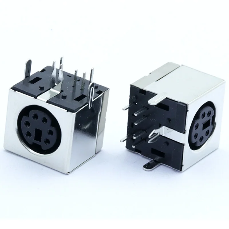 10 шт./лот 6 контактный разъем Mini DIN PS2 прямоугольный/90 градусов панель для монтажа