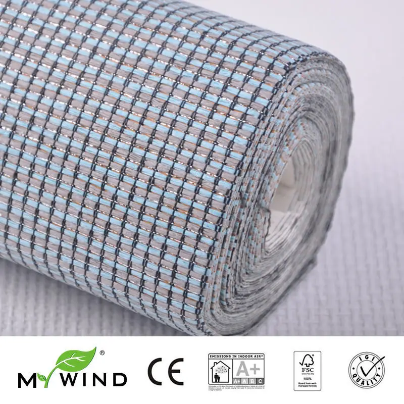 3D Бумажная плетеная дизайнерская настенная бумага в рулоне Декор 2019 MY WIND gray Grasscloth