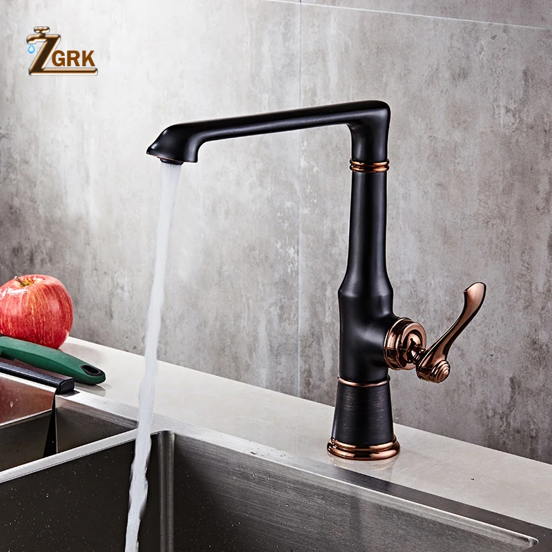 zgrk kitchen faucets contemporary oil rubbed bronze kitchen sink faucet high spout deck mounted mixer hot cold water tap crane free global shipping