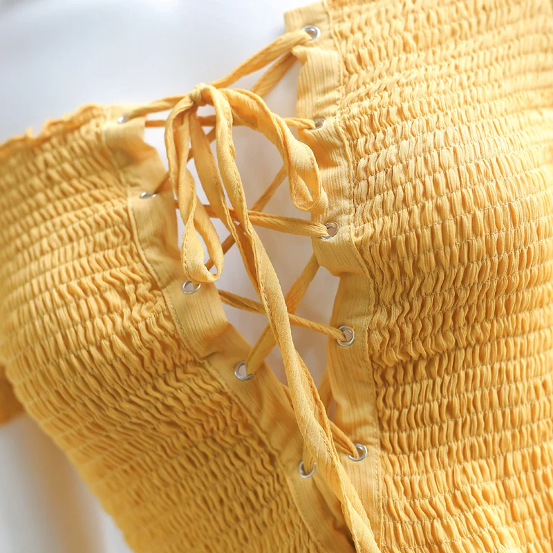 Onlyplus с открытыми плечами топы для Дамская Мода бандажный Топ Женский Уличная