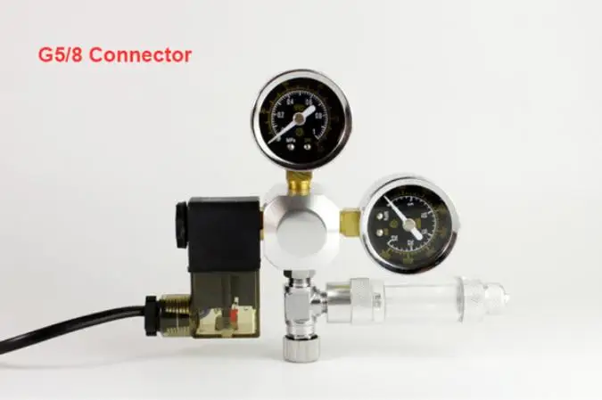 Аквариум CO2 регулятор W21.8 G5/8 220 В магнитный соленоид проверочный аквариумный клапан счетчик пузырьков инструмент для аквариума