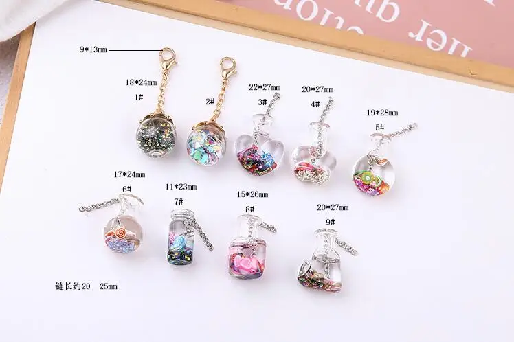 10 шт. круглые прозрачные серьги в виде бутылок с фруктами|Шармы| |