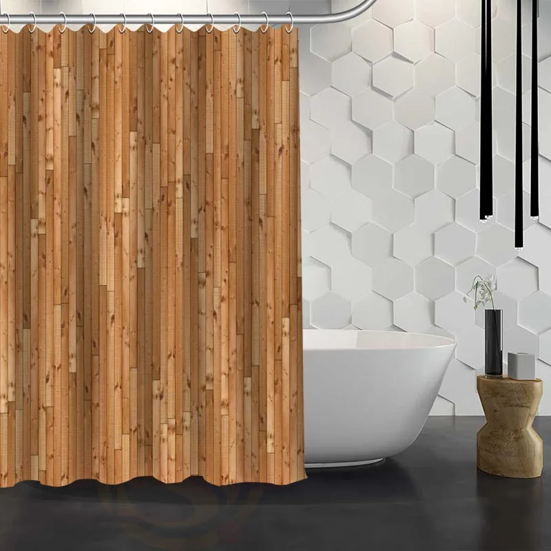 Новое поступление деревянная занавеска для душа с узором на заказ ткань ванной