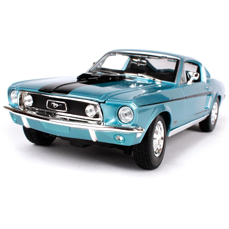 Maisto 1:18 1968 ford mustang gt cobra jet blue, литье под давлением 260*100*75 мм, роскошная классическая модель автомобиля, автомобиль для коллекции 31167