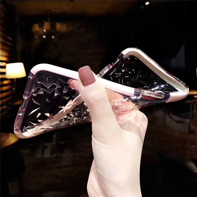 Прозрачный алмаз узор чувство воды для samsung S7 край S8 9 10 рlus Lite Мягкий силиконовый