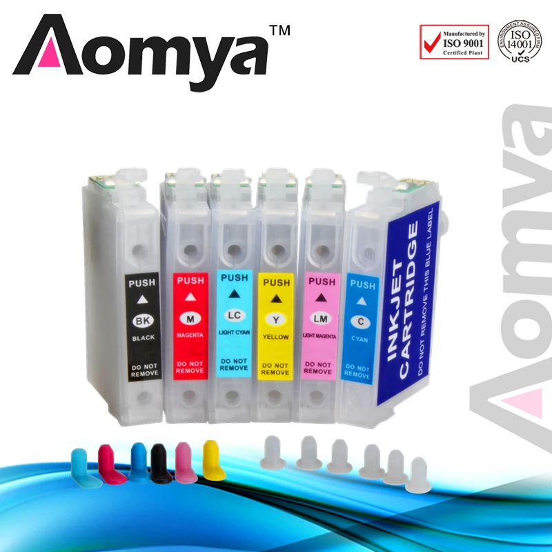 Пустые многоразовые чернильные картриджи Aomya T0791 совместимый с Epson stylus Photo 1400 1500 Вт