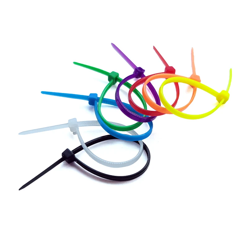 

100 pcs/lot 8 Color 3*100mm bag width 2.5MM Nylon Cable Ties Wraps Self-Locking Strong Cable Strap International Standards