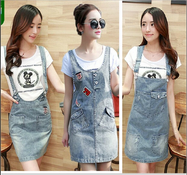 Womens Jeans Romper Fitted Overall 