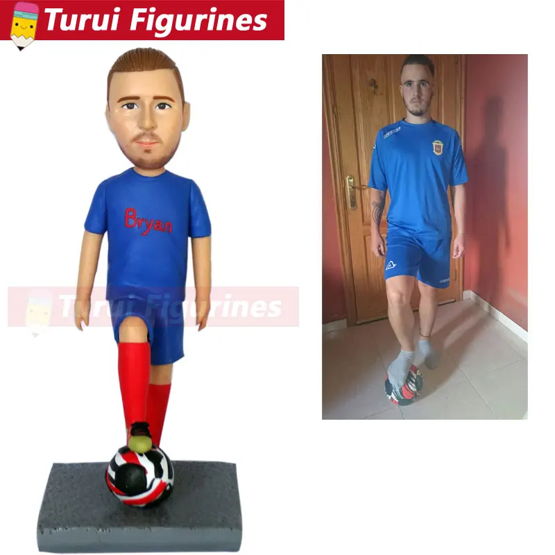 make a bust from photos custom sports bobblehead for football players soccer bobble head dolls polymer clay sculpture hoem decor | Дом и сад