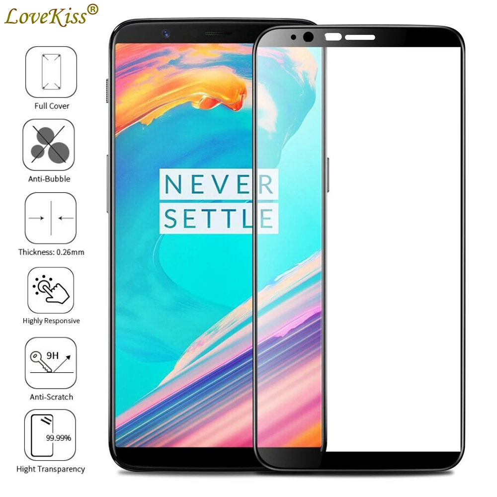 Полное покрытие экрана стеклянная пленка для Oneplus 5 5T A5000 A5010 1 + 3T защита 9H чехол с