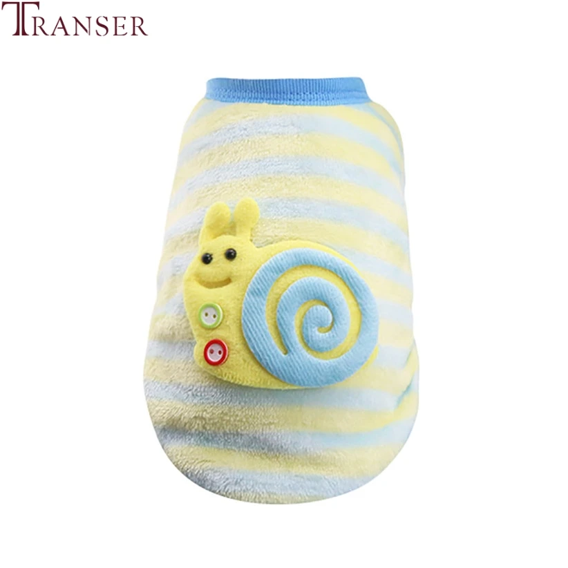 Теплая одежда для собак Transer милая полосатая Коралловая флисовая щенков пальто с